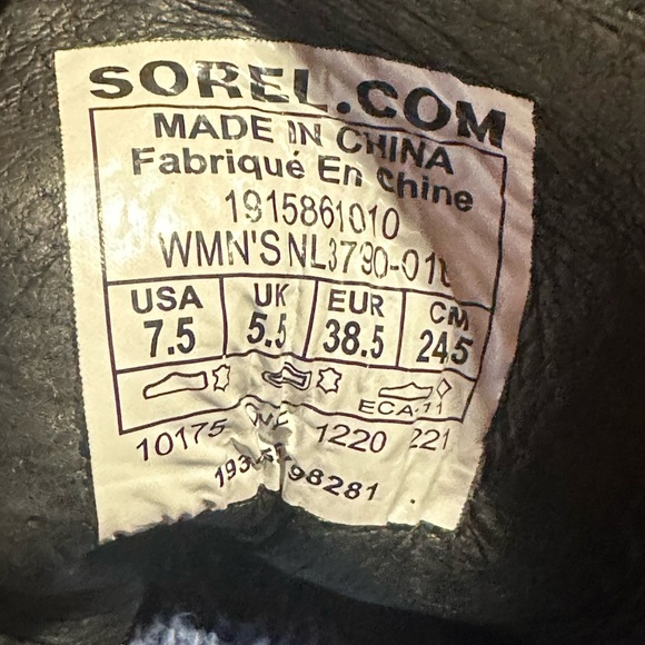 Sorel Joan up town wedge black leather size 7.5 - Picture 7 of 10